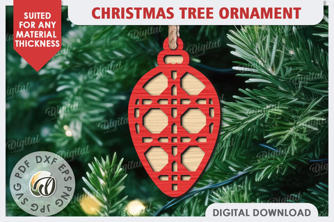 Christmas Tree Decoration Laser Cut. Christmas Ornament SVG SVG Evgenyia Guschina 