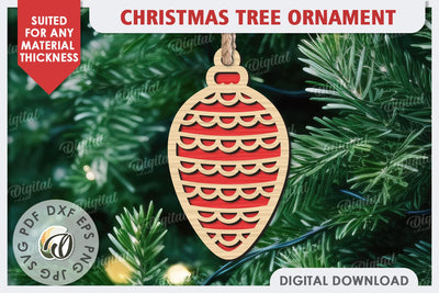 Christmas Tree Decoration Laser Cut. Christmas Ornament SVG SVG Evgenyia Guschina 