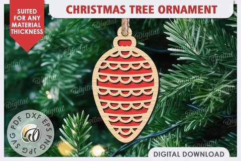 Christmas Tree Decoration Laser Cut. Christmas Ornament SVG SVG Evgenyia Guschina 