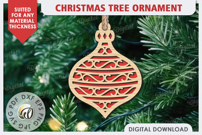 Christmas Tree Decoration Laser Cut. Christmas Ornament SVG SVG Evgenyia Guschina 