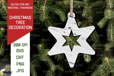Christmas Tree Decoration Laser Cut. Christmas Ornament SVG SVG Evgenyia Guschina 