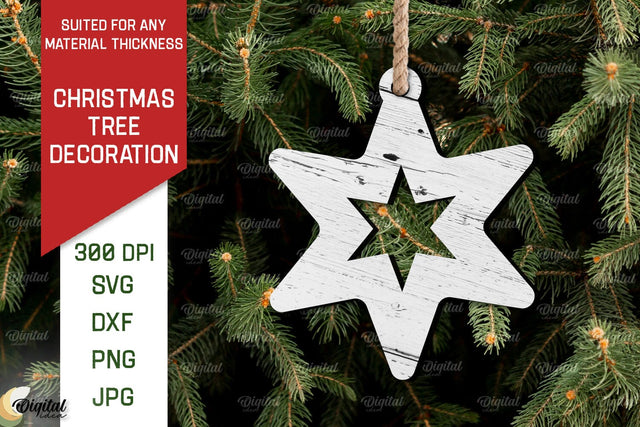 Christmas Tree Decoration Laser Cut. Christmas Ornament SVG SVG Evgenyia Guschina 