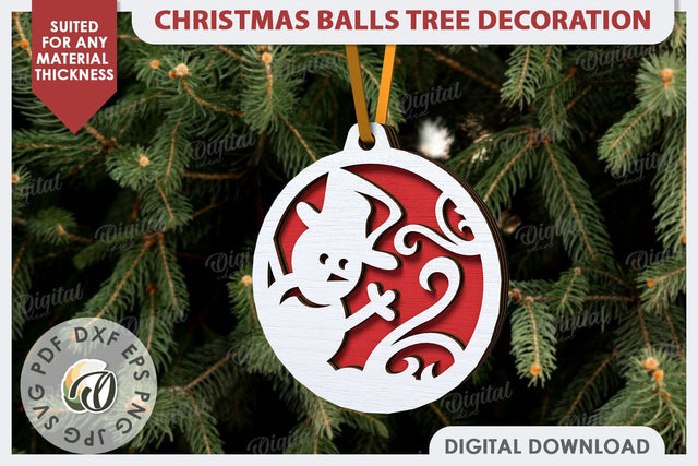 Christmas Tree Decoration Laser Cut. Christmas Tree Ball SVG SVG Evgenyia Guschina 