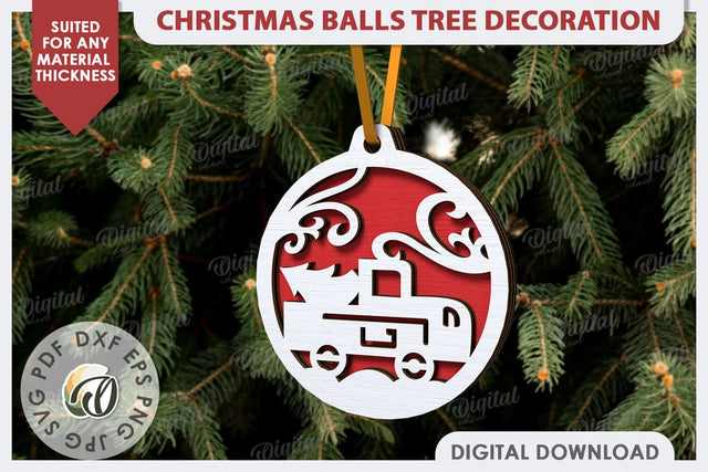 Christmas Tree Decoration Laser Cut. Christmas Tree Ball SVG SVG Evgenyia Guschina 