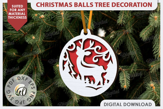 Christmas Tree Decoration Laser Cut. Christmas Tree Ball SVG SVG Evgenyia Guschina 