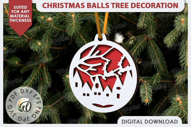 Christmas Tree Decoration Laser Cut. Christmas Tree Ball SVG SVG Evgenyia Guschina 