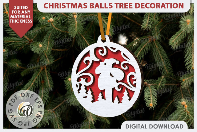 Christmas Tree Decoration Laser Cut. Christmas Tree Ball SVG SVG Evgenyia Guschina 