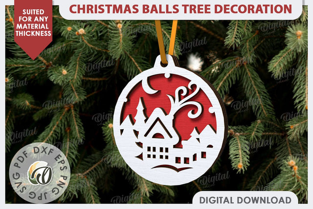 Christmas Tree Decoration Laser Cut. Christmas Tree Ball SVG SVG Evgenyia Guschina 
