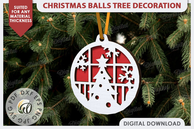 Christmas Tree Decoration Laser Cut. Christmas Tree Ball SVG SVG Evgenyia Guschina 