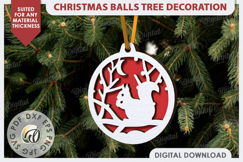 Christmas Tree Decorations Laser Cut Bundle. Tree Balls SVG SVG Evgenyia Guschina 