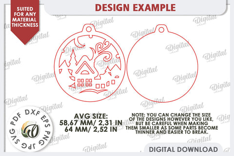 Christmas Tree Decorations Laser Cut Bundle. Tree Balls SVG SVG Evgenyia Guschina 