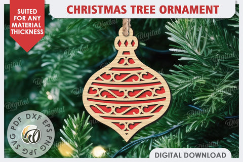 Christmas Tree Decorations Laser Cut Bundle. Xmas Ornaments SVG Evgenyia Guschina 