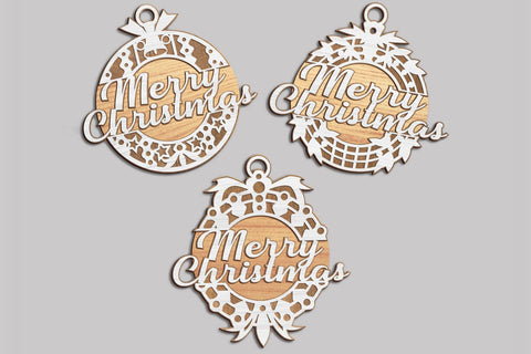 Christmas Tree Decorative Ornaments SVG LaserCutano 