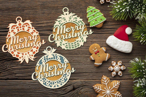 Christmas Tree Decorative Ornaments SVG LaserCutano 