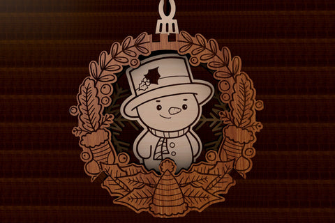 Christmas Tree Decorative Ornaments Template, Laser Cut Files SVG LaserCutano 