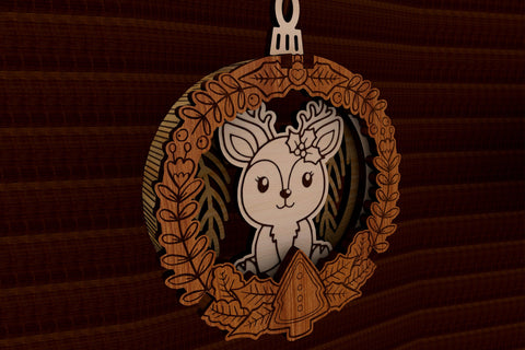 Christmas Tree Decorative Ornaments Template, Laser Cut Files SVG LaserCutano 