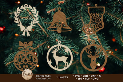Christmas Tree Decorative Ornaments Toy SVG LaserCutano 