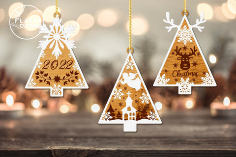 Christmas Tree Decorative Toys, Laser Cut Files SVG LaserCutano 