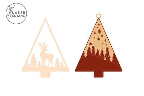 Christmas Tree Decorative Toys, Laser Cut Files SVG LaserCutano 