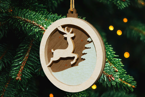 Christmas Tree Decorative Toys Set LAser Cut Templates SVG LaserCutano 