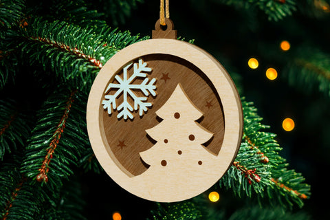 Christmas Tree Decorative Toys Set LAser Cut Templates SVG LaserCutano 