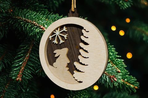 Christmas Tree Decorative Toys Set LAser Cut Templates SVG LaserCutano 