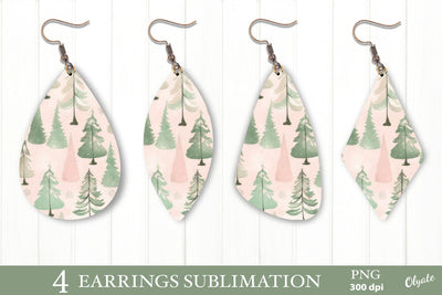 Christmas Tree Earring Sublimation PNG. Christmas Earring PNG Sublimation Olga Terlyanskaya 
