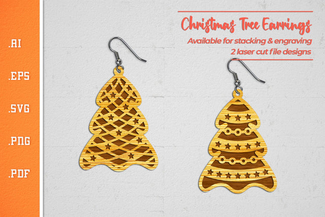 Christmas Tree Earrings 3 - SVG Cut Files SVG Slim Studio 