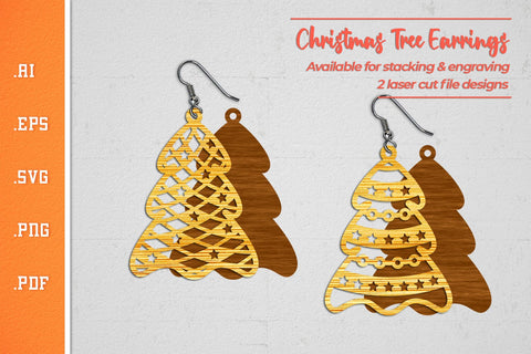Christmas Tree Earrings 3 - SVG Cut Files SVG Slim Studio 