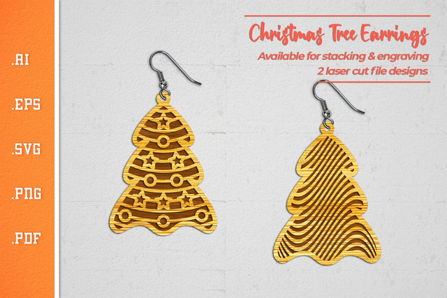 Christmas Tree Earrings 4 - SVG Cut Files SVG Slim Studio 