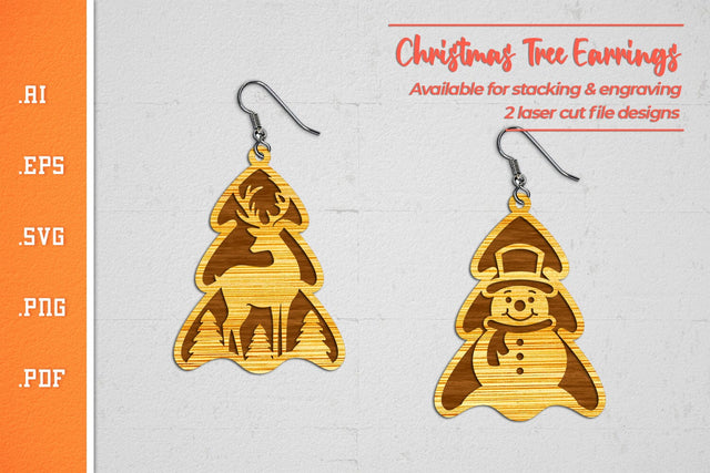 Christmas Tree Earrings 5 - SVG Cut Files SVG Slim Studio 