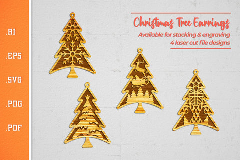 Christmas Tree Earrings SVG 1 SVG Slim Studio 