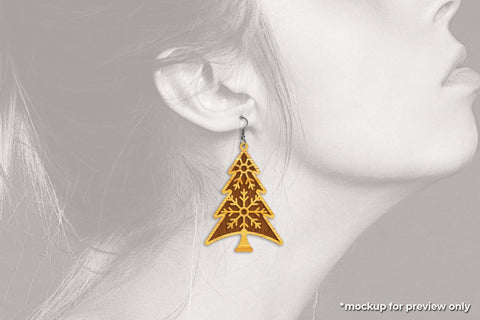 Christmas Tree Earrings SVG 1 SVG Slim Studio 
