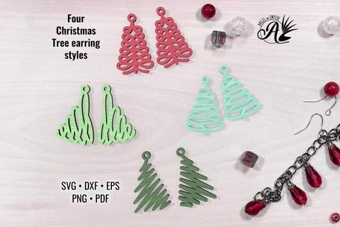 Christmas tree earrings SVG cut files SVG Angel on Empire 