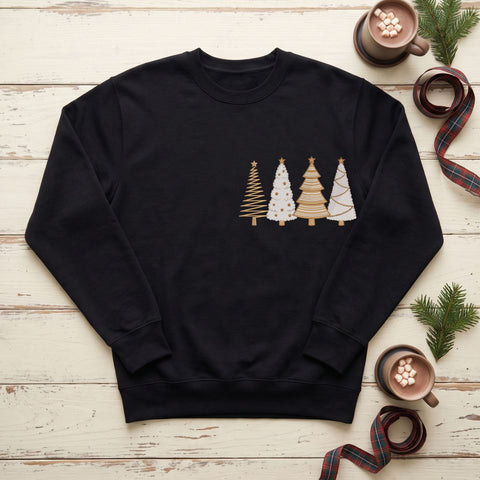 Christmas Tree Embroidery Design – Four Elegant Gold and White Holiday Trees Machine Embroidery File Embroidery/Applique DESIGNS PatternFeed8 