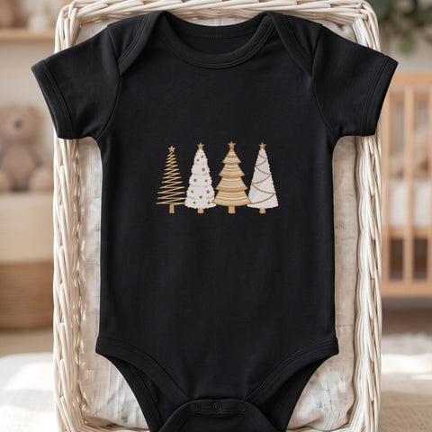 Christmas Tree Embroidery Design – Four Elegant Gold and White Holiday Trees Machine Embroidery File Embroidery/Applique DESIGNS PatternFeed8 