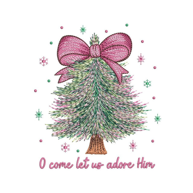 Christmas Tree Embroidery Design Oh Come Let Us Adore Him Machine Embroidery File For 5x7 Hoops Instant Download Holiday Stitch Pattern Embroidery/Applique DESIGNS Nino Nadaraia 