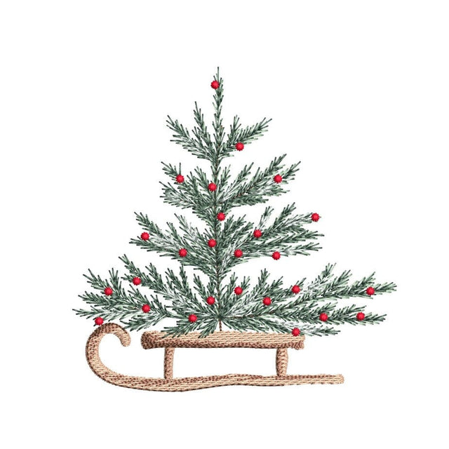 Christmas Tree Embroidery Design Santa Sled Machine Embroidery File For 4x4 Hoops Instant Download Holiday Stitch Pattern Embroidery/Applique DESIGNS Nino Nadaraia 