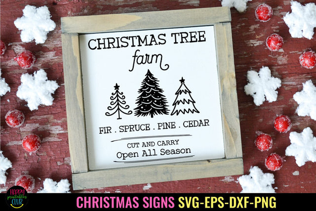 Christmas Tree Farm SVG I Christmas Sign SVG I Holiday Sign SVG SVG Happy Printables Club 