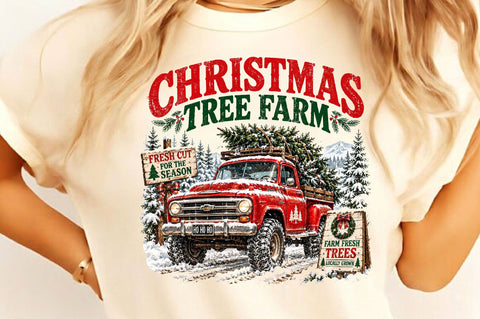 Christmas Tree Farm Truck PNG Sublimation SVGista 