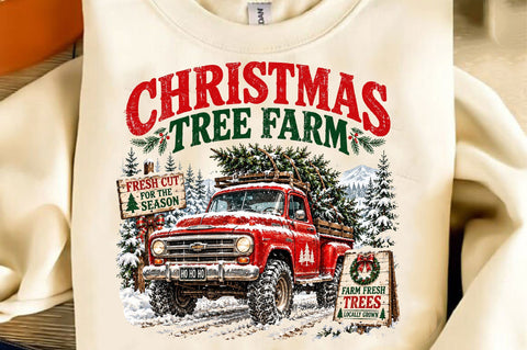Christmas Tree Farm Truck PNG Sublimation SVGista 