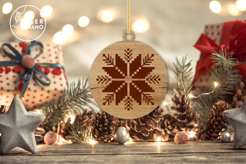 Christmas Tree Folk Ornaments Set, Laser Cut Templates SVG LaserCutano 