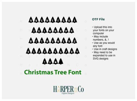 Christmas Tree Font, Christmas Font, Playful Craft Font, Mini Font Set, OTF File Font HarperNCo 