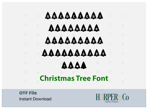 Christmas Tree Font, Christmas Font, Playful Craft Font, Mini Font Set, OTF File Font HarperNCo 