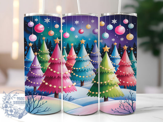Christmas Tree Forest Tumbler, Holiday Forest Wrap, Festive Tree Sublimation Design, Winter Wonderland Cup, 20Oz Skinny Tumbler Wrap, Rustic Christmas Mug, Evergreen Holiday Design Sublimation ToriDesigns 