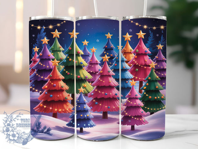 Christmas Tree Forest Tumbler, Holiday Forest Wrap, Festive Tree Sublimation Design, Winter Wonderland Cup, 20Oz Skinny Tumbler Wrap, Rustic Christmas Mug, Evergreen Holiday Design Sublimation ToriDesigns 