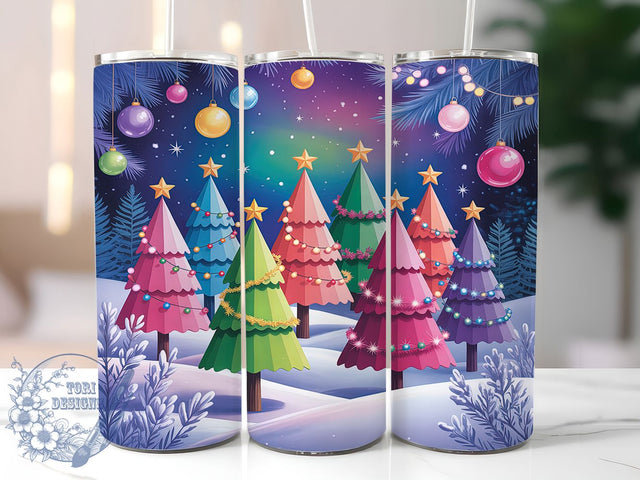 Christmas Tree Forest Tumbler, Holiday Forest Wrap, Festive Tree Sublimation Design, Winter Wonderland Cup, 20Oz Skinny Tumbler Wrap, Rustic Christmas Mug, Evergreen Holiday Design Sublimation ToriDesigns 