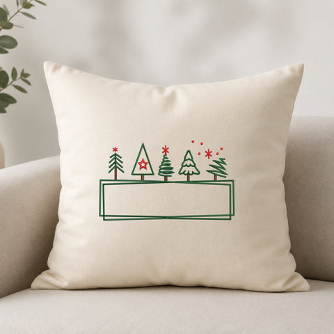 Christmas Tree Frame Embroidery Design – Holiday Monogram Name Frame Machine Embroidery File, Christmas Tree Border Design Embroidery/Applique DESIGNS PatternFeed8 