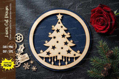 Christmas Tree Frame laser Cut svg Cutting file SVG Regulrcrative 