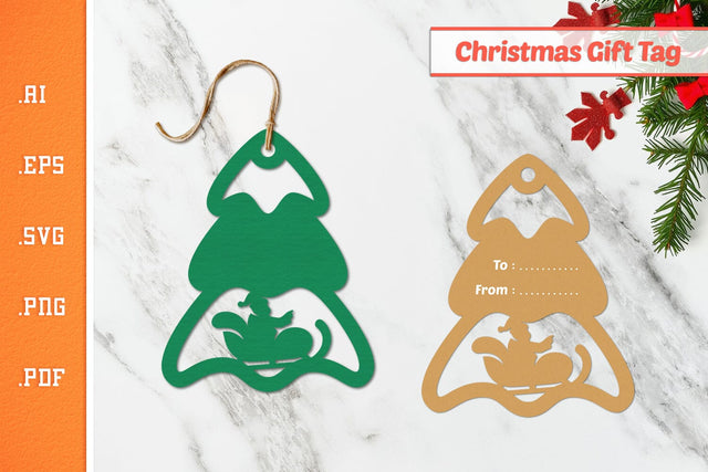Christmas Tree Gift Tag - Paper Cut SVG 1 SVG Slim Studio 